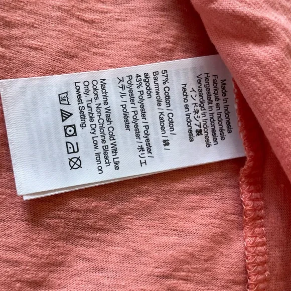 J Crew Slub Twist-Front Tank Tropical Coral Size Medium - Picture 5 of 8